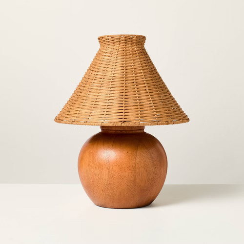 Wood base with rattan - base,