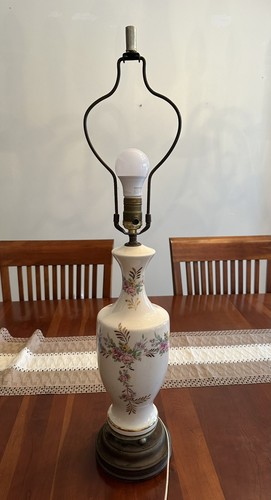 Vintage floral lamp base - vintage,
